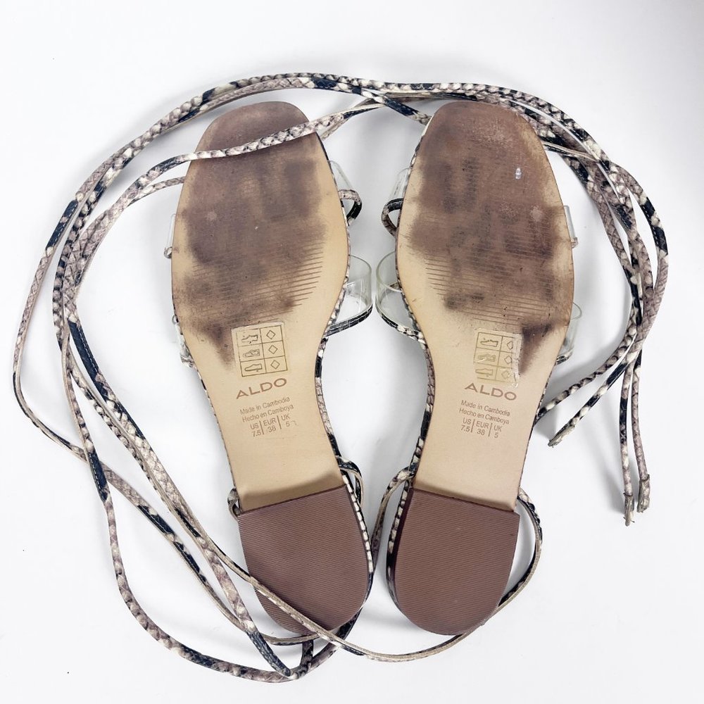 2/$30 Aldo Vegan Snakeskin Sandals 7.5 - Picture 5 of 5